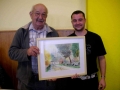 Lot offert par Louis Roche (á gauche) et le gagnant M. Charbonnel de Saint Julien