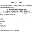 Article publié le 07 11 2022 – Assemblée générale du comité de jumelage Franco-Luxembourgeois INVITATION Le comité de jumelage Franco- Luxembourgeois vous invite à son assemblée générale qui se tiendra […]