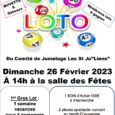 A 14h dimanche 26 février 2023 à la salle des fêtes LOTO organisé par le comité de jumelage Les St Ju’Liens