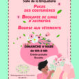 Notre association de loisirs à Saint-Dier d’Auvergne vous présente son affiche pour des puces des couturières avec bourse aux vêtement et brocante de linge d’autrefois.